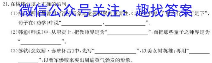 河南省2024年春期六校第二次联考（高一年级）语文