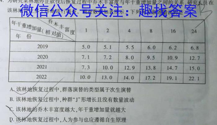 汉中市2023—2024学年第一学期普通高中联盟学校高一期末联考生物学试题答案