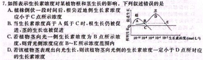 2023-2024学年河北省高一考试3月联考(24-387A)生物
