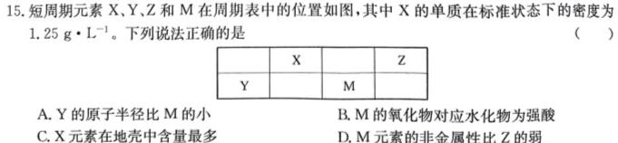 1河南省新乡市2024届中小学生综合素养绿色评价活动化学试卷答案