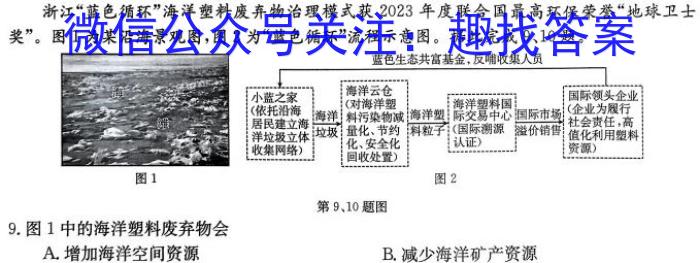 山西2024年4月份高二期中调研测试地理试卷答案