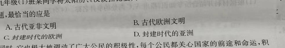 神州智达 2024年普通高中学业水平选择性考试(调研卷Ⅰ)(一)1历史