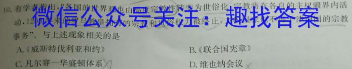 伯乐马 2024年普通高等学校招生新高考模拟考试(十)10历史试卷