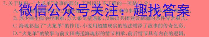 江西省吉安县2023-2024学年度第一学期九年级期末质量检测/语文
