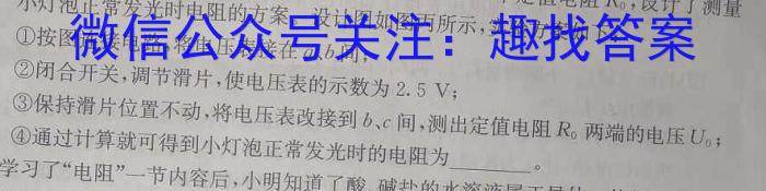 2024年河北省初中学业水平考试 坤卷物理试题答案