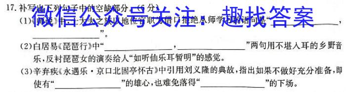 河南省豫北名校2023-2024学年高三第一次精英联赛/语文