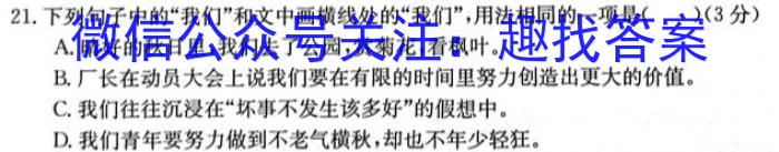 三晋卓越联盟·山西省2023-2024学年高一期末质量检测语文