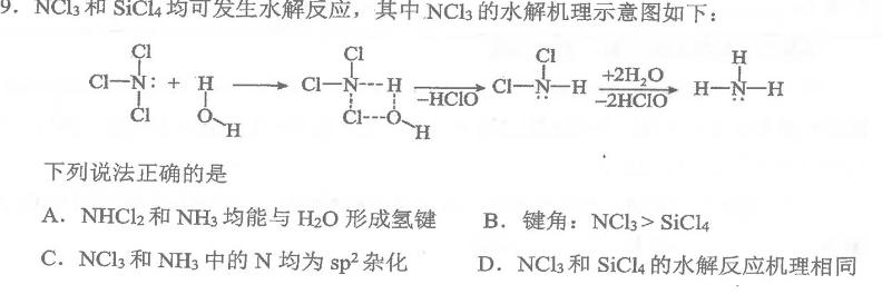 1陕西省2023-2024学年度第一学期阶段性学习效果评估（高二期末）化学试卷答案