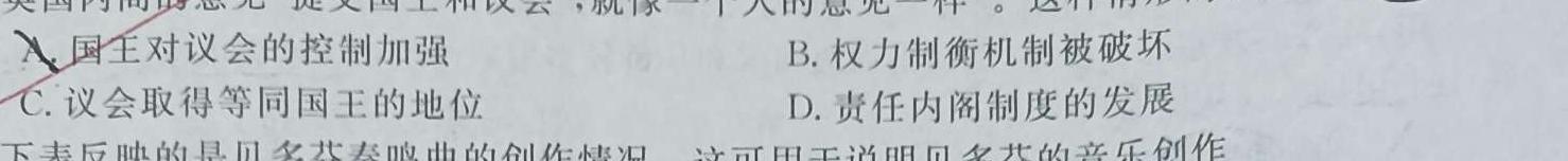 [今日更新]江西省2024年学考水平练习(六)6历史试卷答案