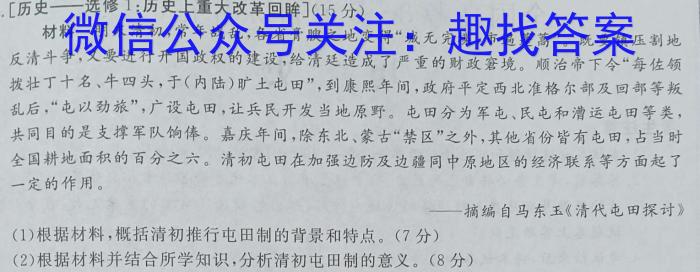 湖北省2024年春"荆、荆、襄、宜四地七校考试联盟"高二期中联考历史