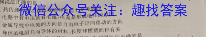 安徽省2024年初中学业水平考试冲刺(一)1物理试题答案