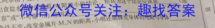 安徽省2024届中考考前抢分卷CCZX C AH物理试题答案