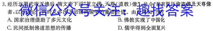 江西省2024年九年级中考总复习模拟卷（一）历史试卷答案