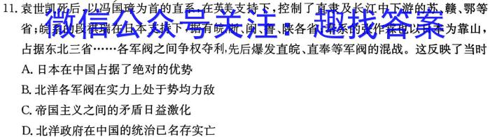 安徽省2024届毕业班学科质量检测(九)9政治1