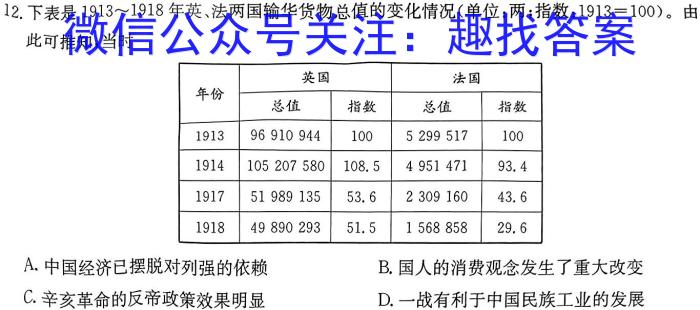 安徽省2024年中考定准卷(无标题)&政治