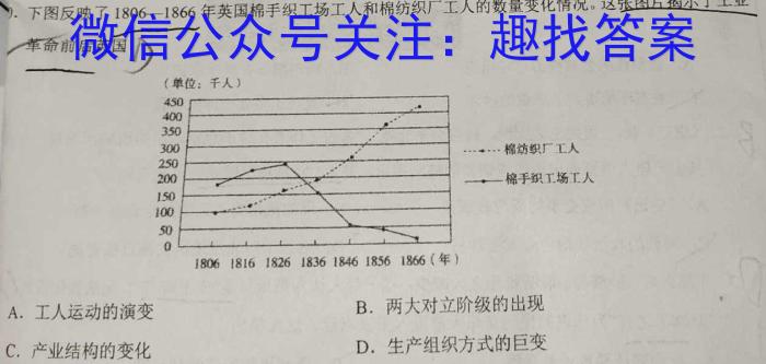 安徽省淮北市2024届高三第一次质量检测历史试卷答案