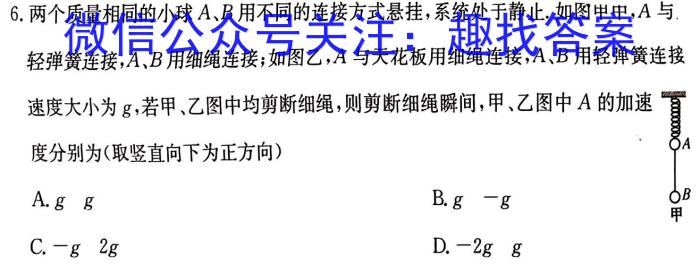 衡水金卷2024版先享卷答案分科综合卷(河北专版)二f物理