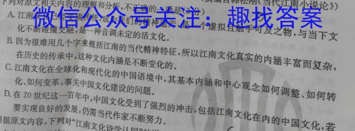 安徽省阜阳市2023-2024学年度八年级第三次月考检测（三）△语文