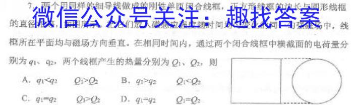 天一大联考 2023-2024学年(下)安徽高二3月份质量检测物理试卷答案