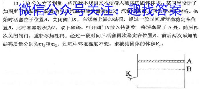 九师联盟 2024届高三1月质量检测巩固卷((新教材-L)G)物理试题答案