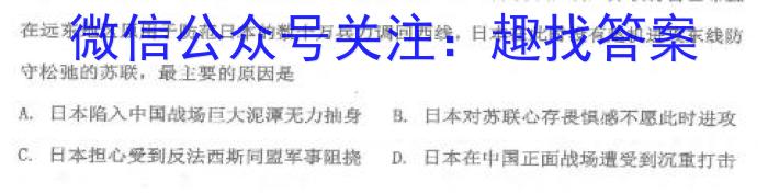 安师联盟·安徽省2024年中考仿真极品试卷（一）历史试卷