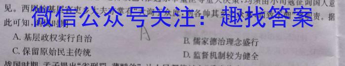 2024年安徽省初中学业水平考试 定心卷历史试题答案