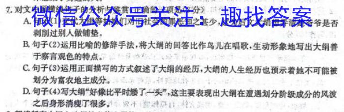 华中师大一附中2023-2024学年度高一下学期期末检测语文