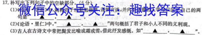 陕西省西安市碑林区2023-2024学年度上学期高一期末考试语文