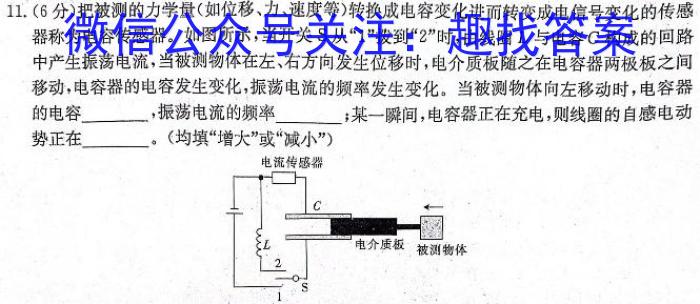 2025届普通高等学校招生全国统一考试青桐鸣10月大联考（高三）物理试卷答案