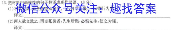 青桐鸣 2025届普通高等学校招生全国统一考试 青桐鸣高二联考(12月)/语文