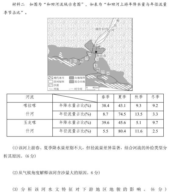 2023-2024年度河南省高三一轮复习阶段性检测(六)6(24-251C)地理试卷答案。