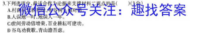 湖北省武汉市高二2023~2024学年度第二学期期末质量检测语文