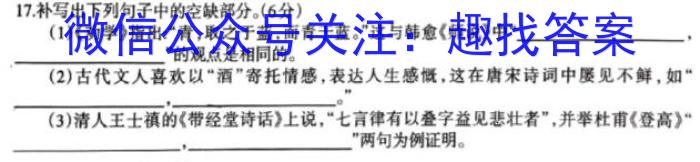 陕西省西安市碑林区2023-2024学年度上学期高三期末考试语文