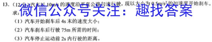 2024届长郡中学高考适应性考试(二)物理试卷答案