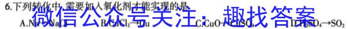 j河北省2023-2024学年第一学期高一年级12月月考(241434Z)化学试卷答案