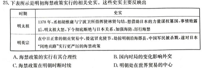 黑龙江齐齐哈尔普高联谊校高三期末考试(24033C)地理试卷答案。
