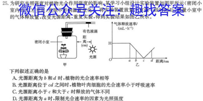 四川省2023年秋期宜宾市高二年级普通高中学业质量监测生物学试题答案