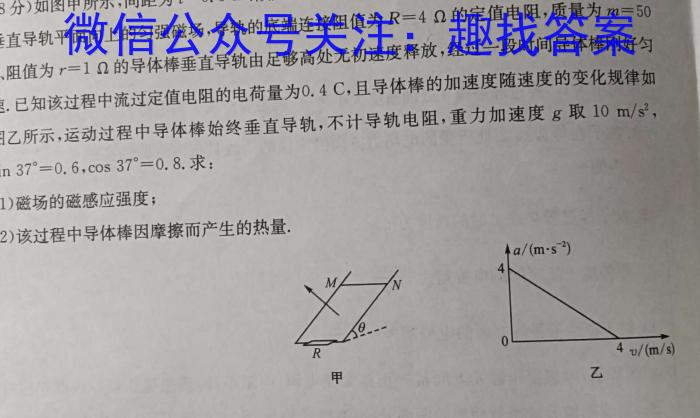 百师联盟 2024届高三冲刺卷(二)2(全国卷)物理试卷答案