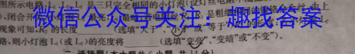 安徽省2023~2024学年度七年级上学期期末综合评估 4L R-AH物理试卷答案