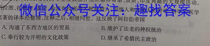 福建省部分学校2024年春季高三入学联考历史试卷答案