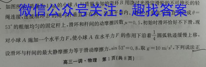 安徽省阜南县2023~2024学年第一学期高二期末联考物理试卷答案