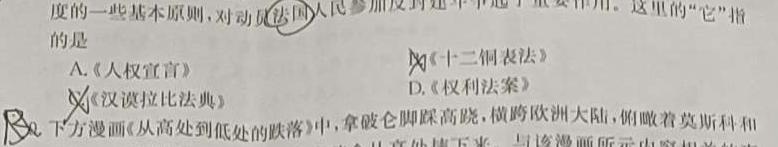 2023-2024学年贵州省高二试卷5月联考(24-506B)历史