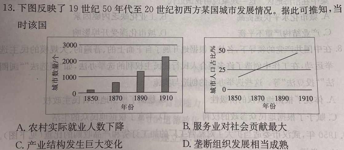 四川省2023-2024学年第二学期高二年级下学期5月联考（533）历史