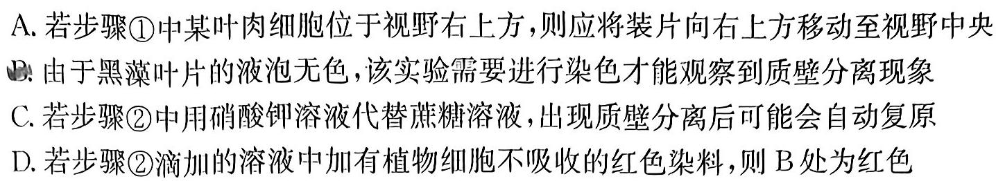 湖北省2024年春季黄冈市高中联校高二年级期中教学质量抽测生物