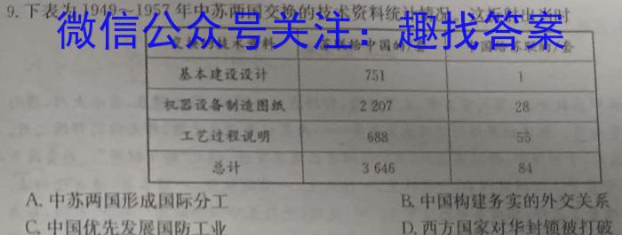 2023学年高二第二学期浙江省精诚联盟3月联考历史试卷答案