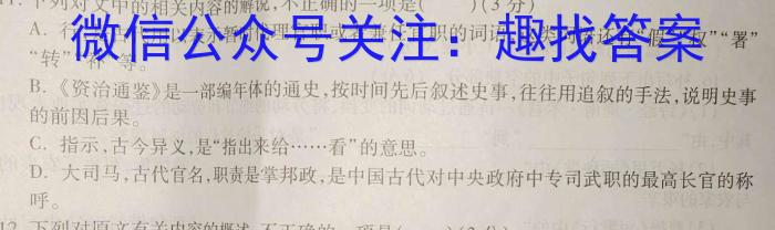 2024届广西普通高中学业水平选择性考试联合模拟考试(1月)/语文