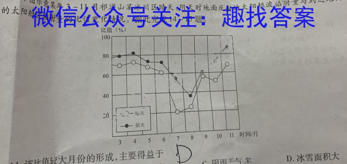 2024年普通高等学校招生全国统一考试专家猜题卷(一)地理试卷答案