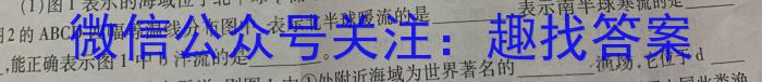 安徽省2024年中考大联考二地理试卷答案