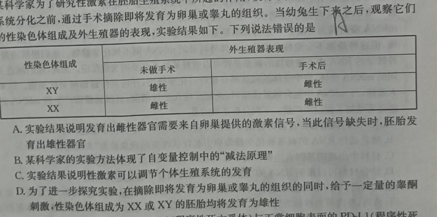 文博志鸿·河南省2023-2024学年七年级第一学期学情分析二生物
