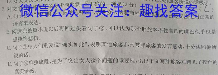 鹤壁市2023-2024学年八年级上期期末教学质量调研测试/语文